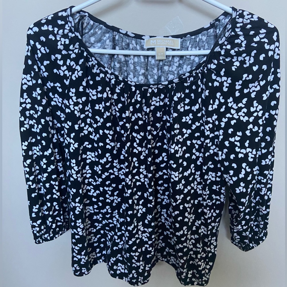 Michael Kors Black and White with hearts  Women's Top size small